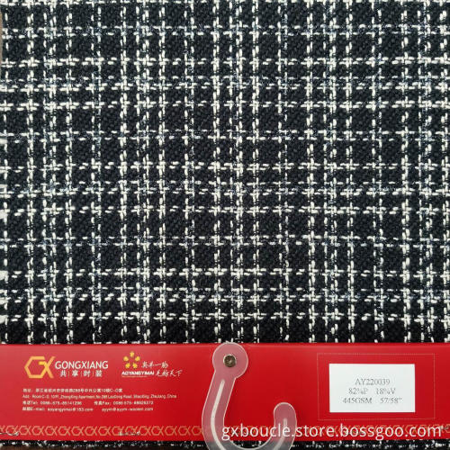 Boucle fashion design with black lurex fabric